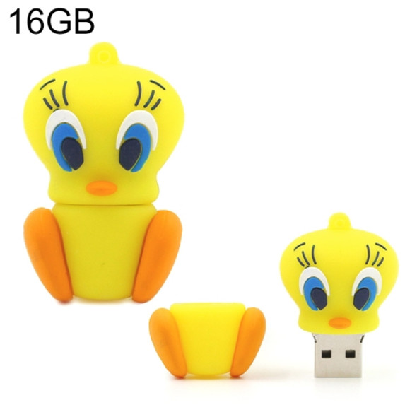 Duck Style Silicone USB2.0 Flash disk, Special for All Kinds of Festival Day Gifts, Yellow (16GB)