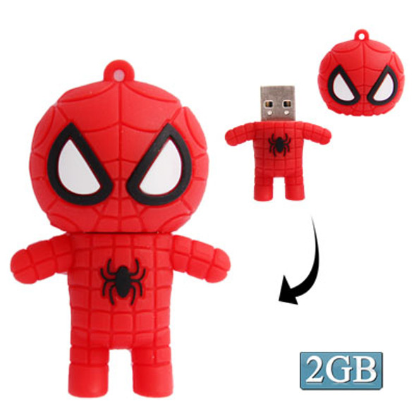 Spiderman Shape Silicone USB2.0 Flash disk, Special for All Kinds of Festival Day Gifts (2GB)