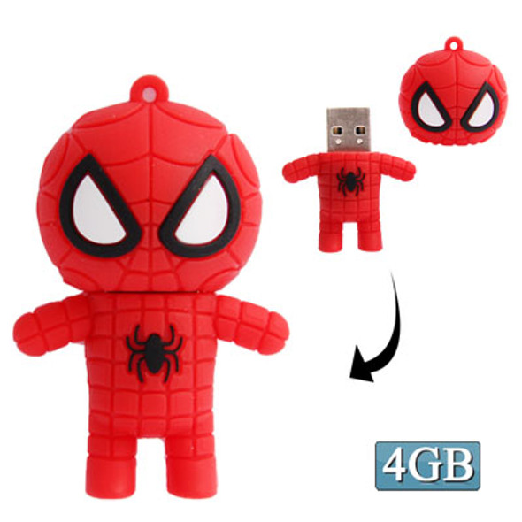 Spiderman Shape Silicone USB2.0 Flash disk, Special for All Kinds of Festival Day Gifts (4GB)