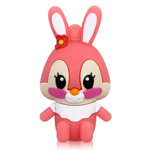 Cartoon Bunny Style Silicone USB 2.0 Flash disk, Special for All Kinds of Festival Day Gifts，Pink (4GB)
