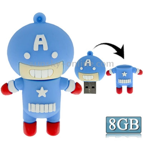The Avengers Alliance Q version Silicone USB2.0 Flash disk, Special for All Kinds of Festival Day Gifts, Blue(8GB)