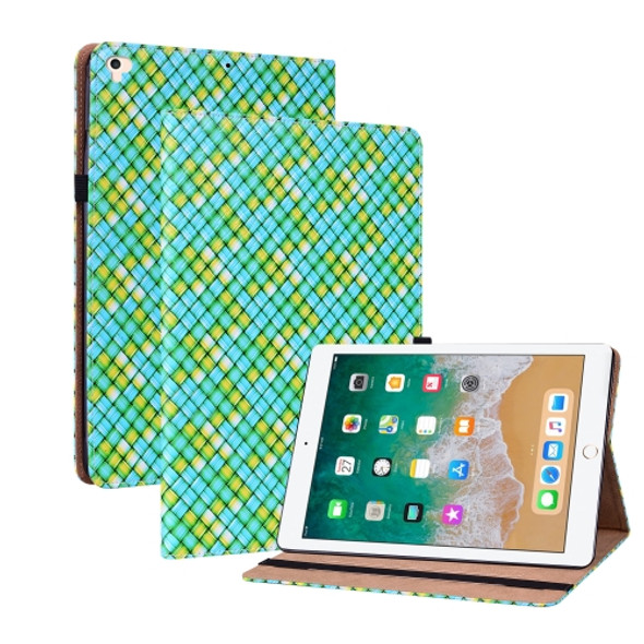 Color Weave Smart Leather Tablet Case For iPad Pro 9.7 2018 / 2017(Green)