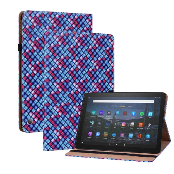 For Amazon Kindle Fire HD10 2021/HD10 Plus 2021 Color Weave Smart Leather Tablet Case(Blue)