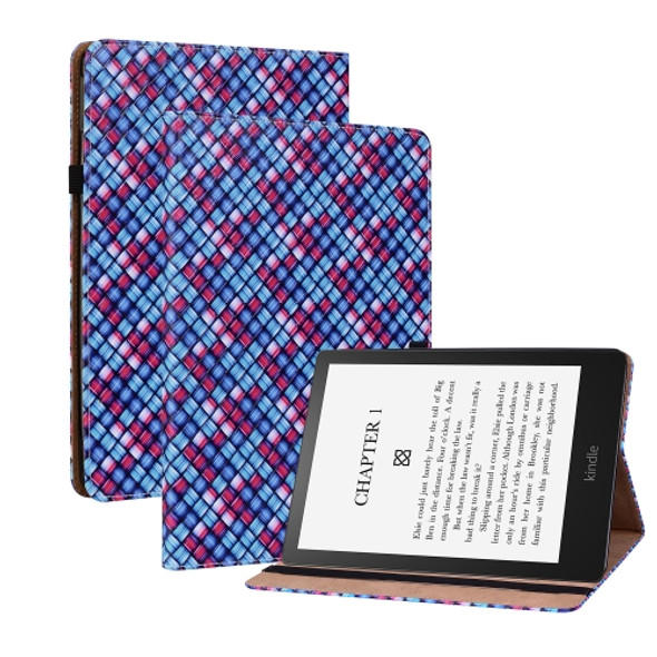 For Amazon Kindle Paperwhite 5 Color Weave Smart Leather Tablet Case(Blue)