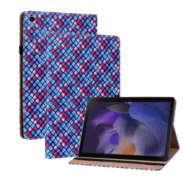 For Samsung Galaxy Tab A8 10.5 2021 Color Weave Leather Tablet Case with Holder(Blue)