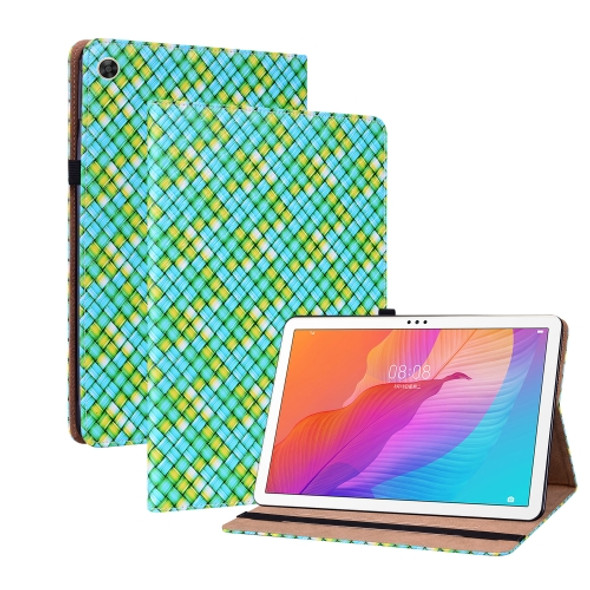 For Huawei MatePad T 10s / Enjoy Tablet 2 Color Weave Leather Tablet Case with Holder(Green)
