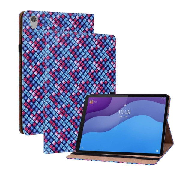 For Lenovo Tab M10 HD Gen 2 TB-X306X Color Weave Leather Tablet Case with Holder(Blue)