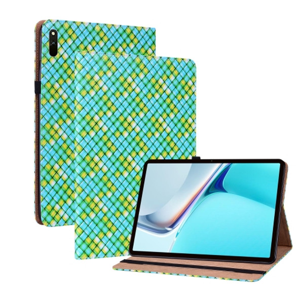 For Huawei MatePad 11 2021 Color Weave Leather Tablet Case with Holder(Green)