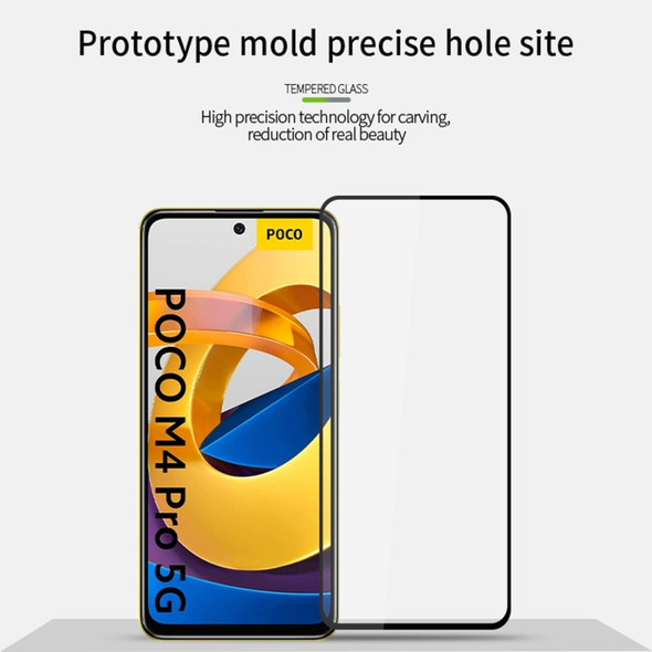 For Xiaomi Poco M4 Pro 5G MOFI 9H 2.5D Tempered Glass Full Film(Black)