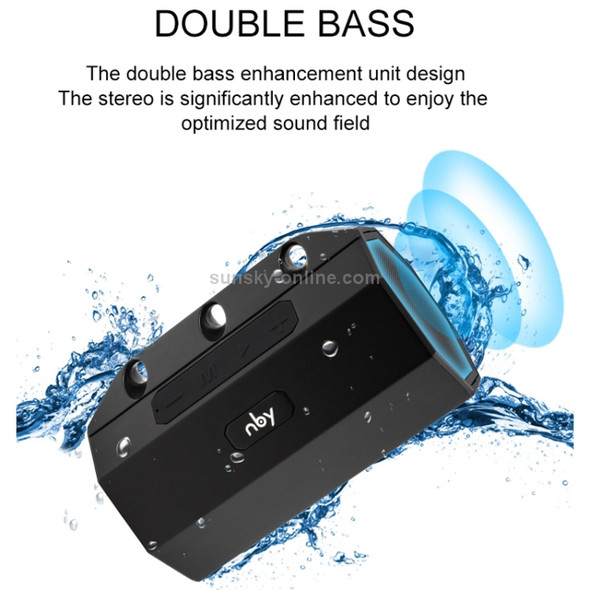 NBY 2290 Wireless Bluetooth Speaker Portable Waterproof Outdoor Loudspeaker Support TF Card & FM Radio(Sliver)