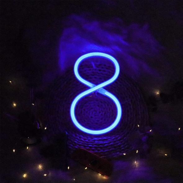 Blue Letter Number Neon Lights Holiday Decoration Lights(Number 8)