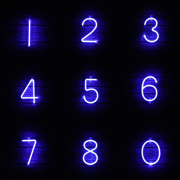 Blue Letter Number Neon Lights Holiday Decoration Lights(Number 5)