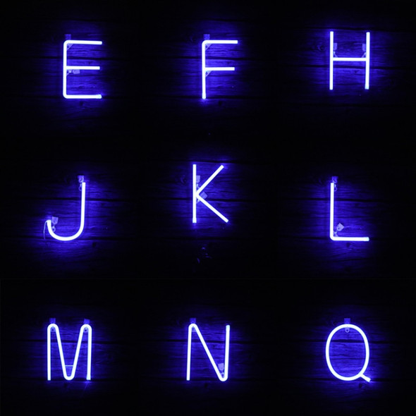 Blue Letter Number Neon Lights Holiday Decoration Lights(Letter F)