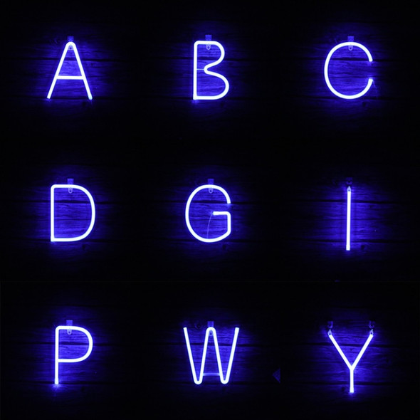 Blue Letter Number Neon Lights Holiday Decoration Lights(Letters B)