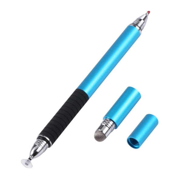 3 in 1 Universal Silicone Disc Nib Stylus Pen with Mobile Phone Writing Pen & Common Writing Pen Function (Sky Blue)