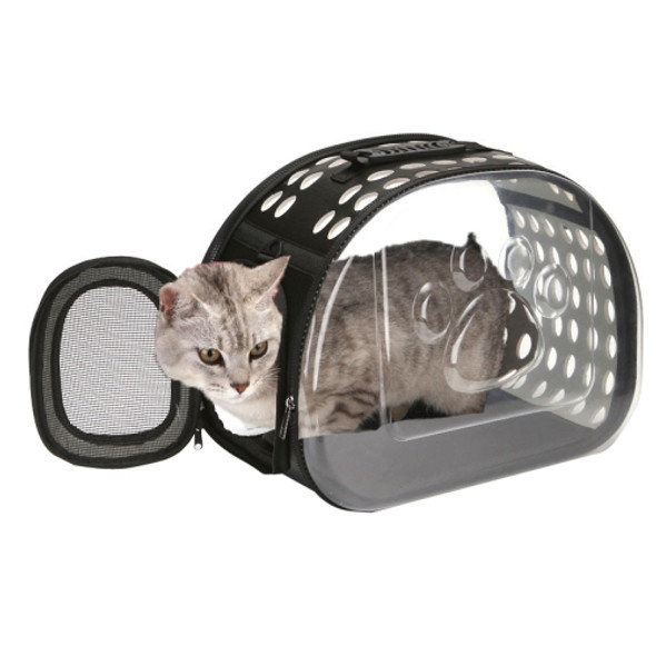 Pet Transparent Space Capsule Outing Package, Size: Large(Black)