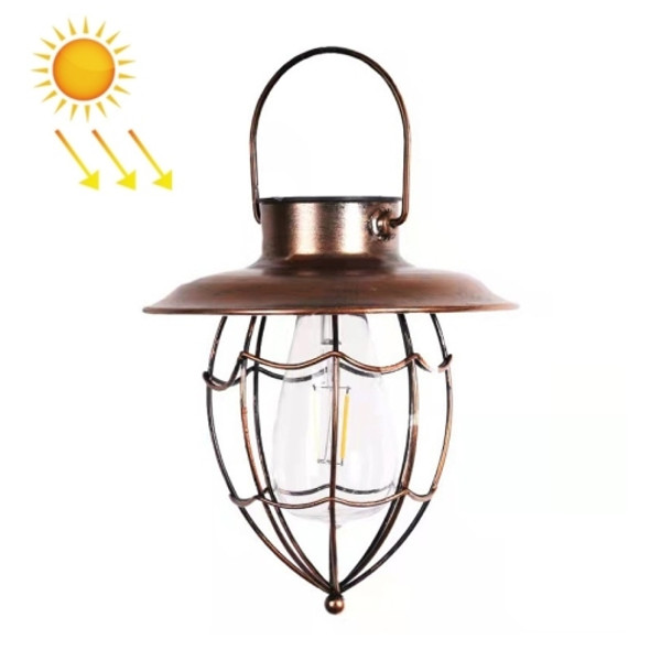 Outdoor Solar Waterproof Wrought Iron LED Hanging Light(Circular Cone)