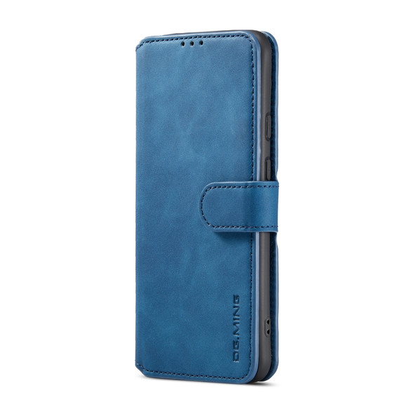 For Google Pixel 5A 5G DG.MING Retro Oil Side Horizontal Flip Leather Case with Holder & Card Slots & Wallet(Blue)