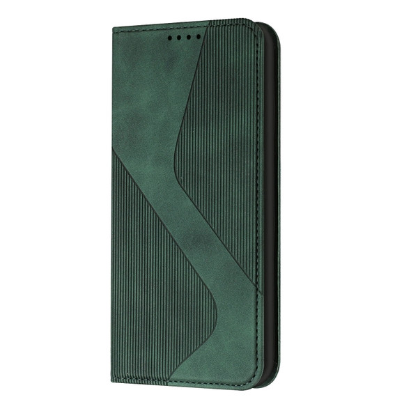 For OnePlus 10 Pro Skin Feel Magnetic S-type Leather Phone Case(Green)