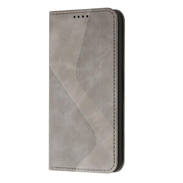 For OnePlus 10 Pro Skin Feel Magnetic S-type Leather Phone Case(Grey)