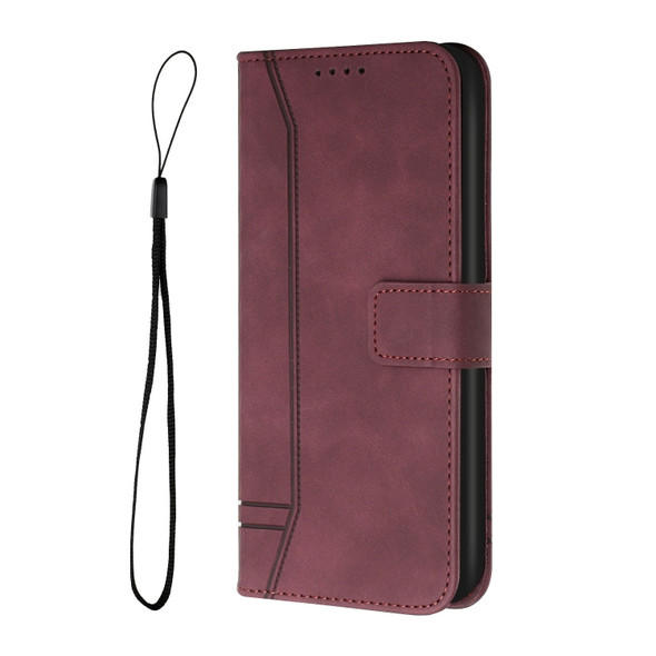 For ZTE Blade A71 Retro Skin Feel TPU + PU Leather Phone Case(Wine Red)