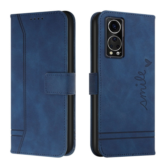 For ZTE Axon 30 Retro Skin Feel TPU + PU Leather Phone Case(Blue)