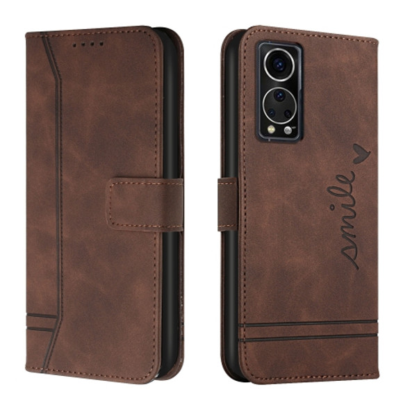 For ZTE Axon 30 Retro Skin Feel TPU + PU Leather Phone Case(Coffee)