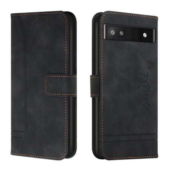 For Google Pixel 6a Retro Skin Feel TPU + PU Leather Phone Case(Black)
