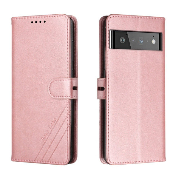 For Google Pixel 6 Cow Texture Leather Phone Case(Rose Gold)