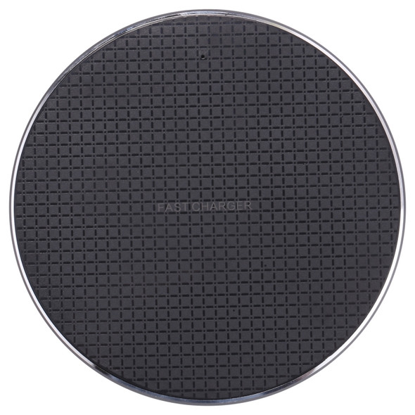 Q25 15W Plaid Pattern Desktop Metal Round Wireless Charger(Black )
