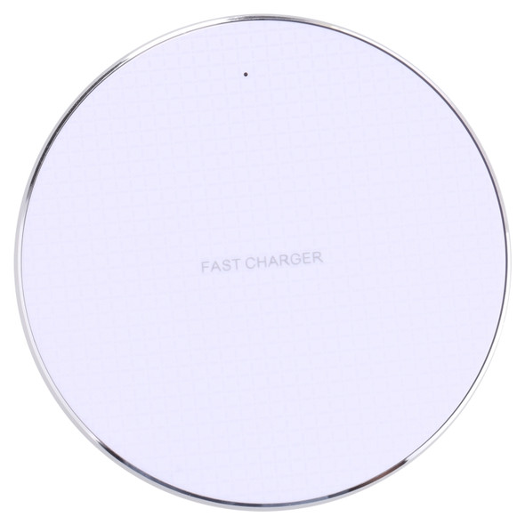 Q25 15W Plaid Pattern Desktop Metal Round Wireless Charger(White)