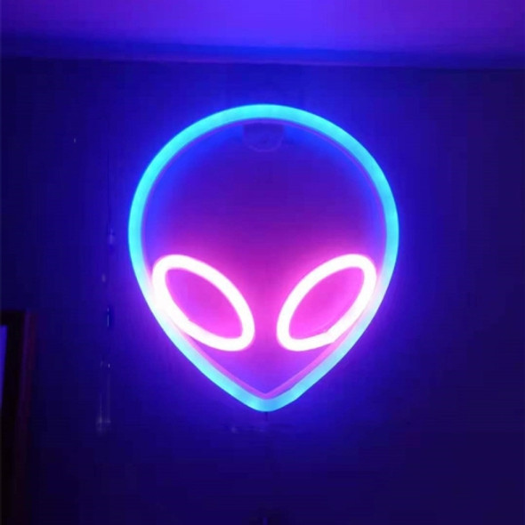 Neon LED Modeling Lamp Decoration Night Light, Style:  Blue Pink Alien