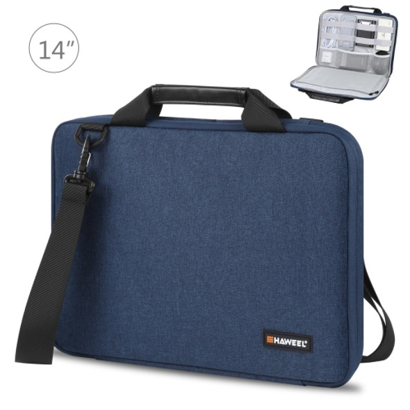 HAWEEL 14.0 inch Briefcase Crossbody Laptop Bag For Macbook, Lenovo Thinkpad, ASUS, HP(Navy Blue)