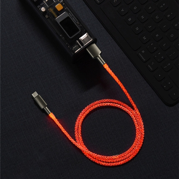 66W USB to USB-C / Type-C RGB Fast Charging Data Cable, Cable Length: 1m