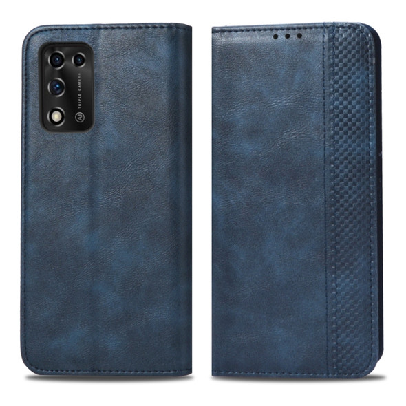 For ZTE Libero 5G II Magnetic Buckle Retro Texture Leather Phone Case(Blue)