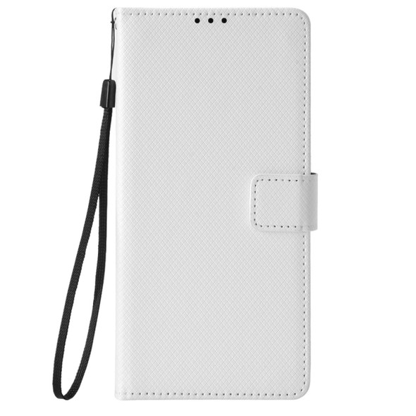 For OnePlus 10 Pro 5G Diamond Texture Leather Phone Case(White)