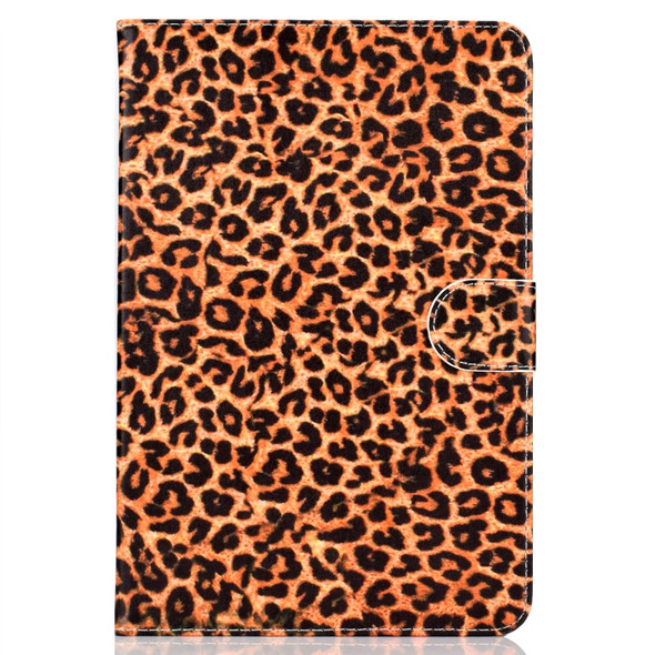 Colored Pattern Drawing Horizontal Flip PU Leather Case with Three-folding Holder for 8 inch Tablet PC(Yellow leopard grain)
