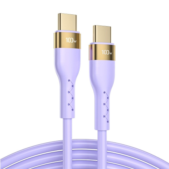 JOYROOM S-1250N18-10 100W Type-C / USB-C to Type-C / USB-C Liquid Silicone Charging Cable, Length:1.2m(Purple)