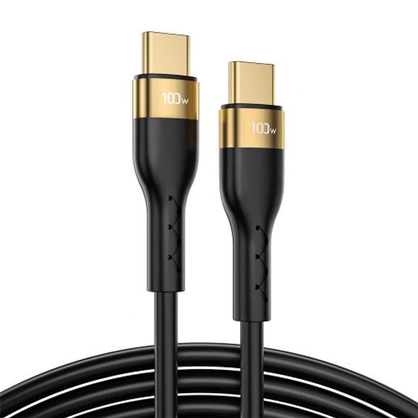 JOYROOM S-2050N18-10 100W Type-C / USB-C to Type-C / USB-C Liquid Silicone Charging Cable, Length:2m(Black)