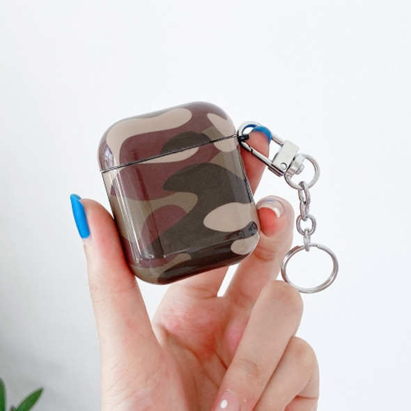Camouflage IMD Earphone Protective Case with Key Ring For AirPods 1 / 2