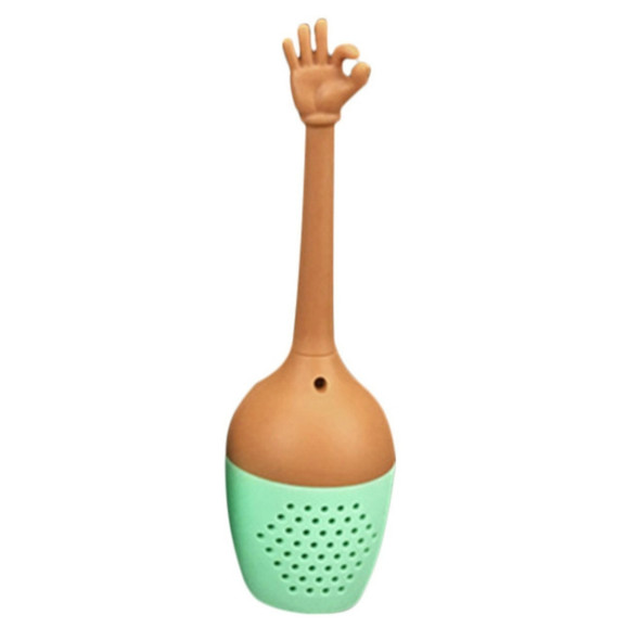 Funny Hand Gestures Tea Infuser Black Tea Strainer FDA Grade Silicone Loose Leaf Herbal Spice Holder Tea Brewing Tools (OK Gesture)