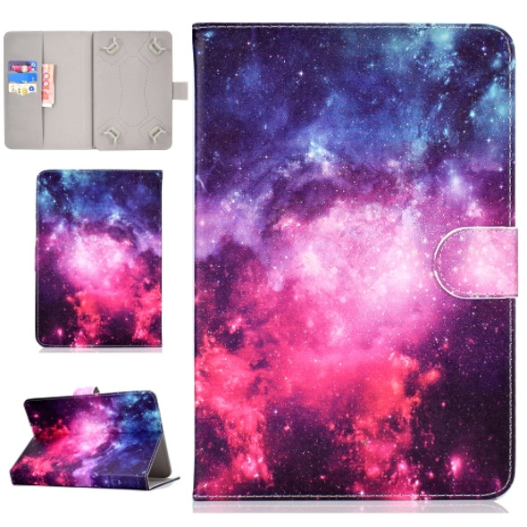 Colored Pattern Drawing Horizontal Flip PU Leather Case with Three-folding Holder for 8 inch Tablet PC(Starry sky)