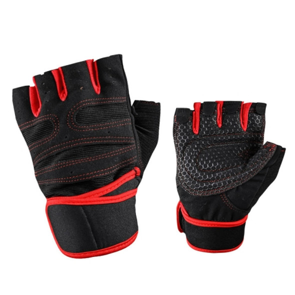 ST-2120 Gym Exercise Equipment Anti-Slip Gloves, Size: L(Red)