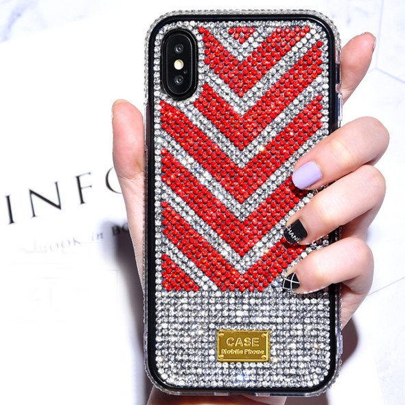 TPU + Epoxy Gradient Diamond Series Phone Protective Case for iPhone XS Max(Red)