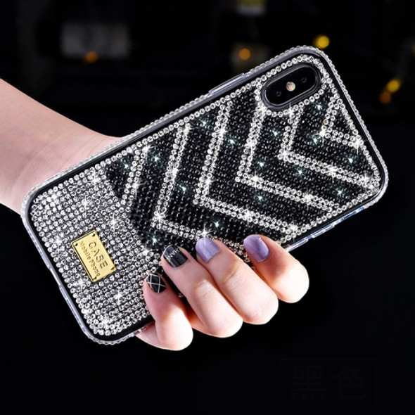 TPU + Epoxy Gradient Diamond Series Phone Protective Case for iPhone XS Max(Black)