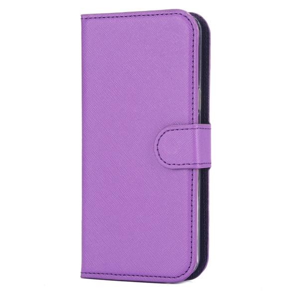 For Samsung Galaxy S9 Cross Texture Detachable Leather Phone Case(Purple)