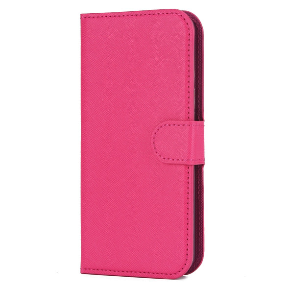 For Samsung Galaxy S9 Cross Texture Detachable Leather Phone Case(Rose Red)