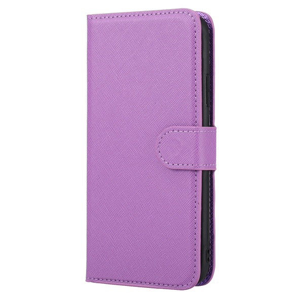 Cross Texture Detachable Leather Phone Case For iPhone 11 Pro(Purple)