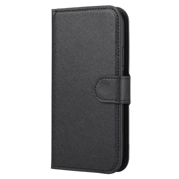 Cross Texture Detachable Leather Phone Case For iPhone XS Max(Black)
