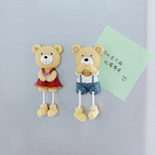 Cartoon Bear Stereo Refrigerator Magnetic Fridge Magnet, Style Random Delivery